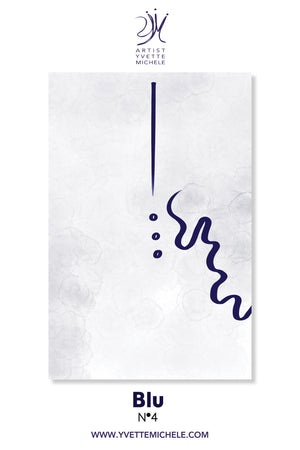 Blu No.4 - Blue Abstract Minimalist Wall Art on Canvas - House of Yvette Michele 