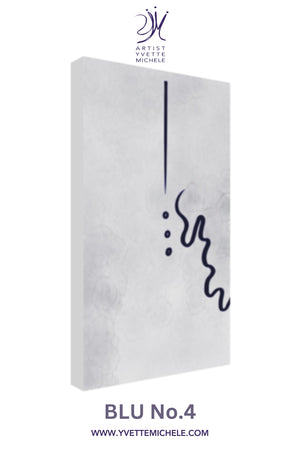 Blu No.4 - Blue Abstract Minimalist Wall Art on Canvas - House of Yvette Michele 