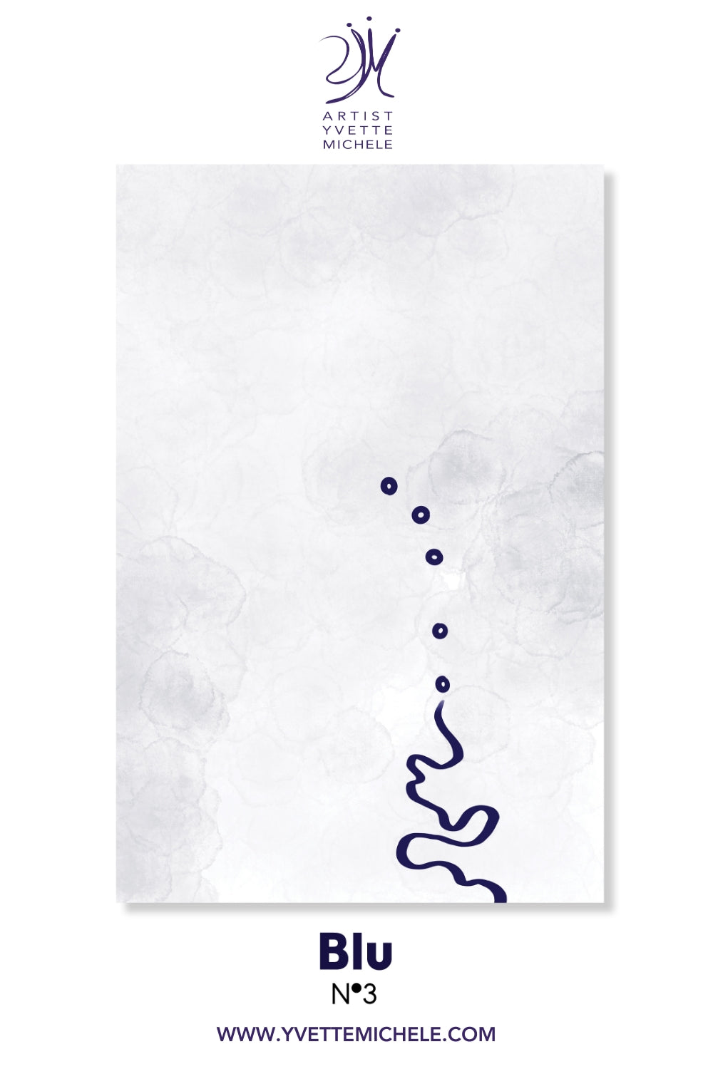 Blu No.3 - Large Modern Blue Abstract Canvas Art - House of Yvette Michele 