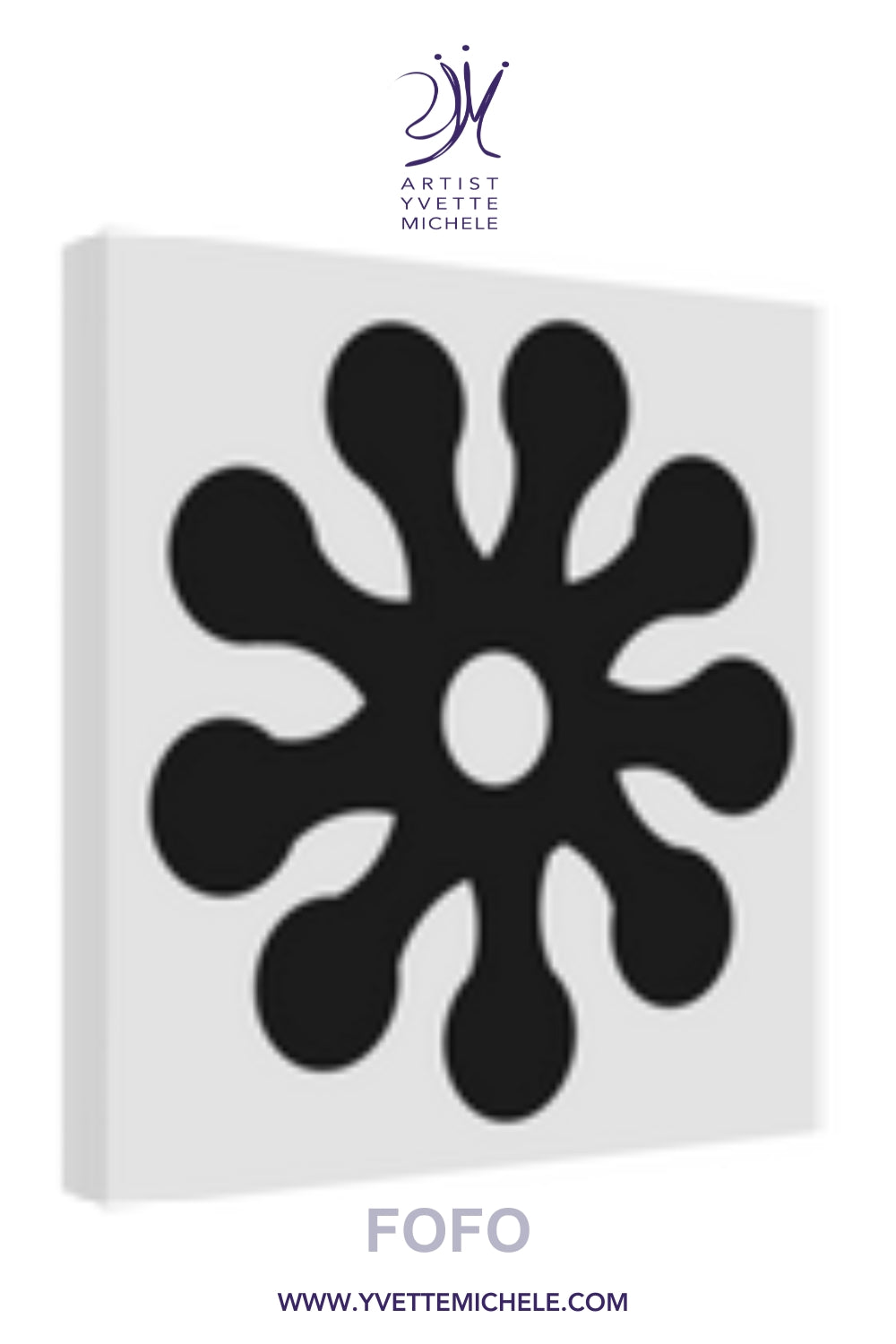 Adinkra African Symbol - FOFO - Seeds of a plant -  Black &  white large canvas wall art - House of Yvette Michele 