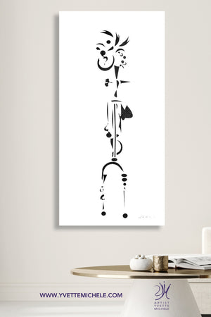 Silhouettes Destiny - Modern Large Black and White abstract wall art painting - House of Yvette Michele 
