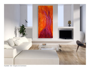Sculptured Canvas "Skys Bella" - Extra Large Abstract Art - Oil Painting 40" x 72" This means that is both a sculpture and an oil painting.  The work is produced in a 2 part process. Formulated from raw canvas, molded into shape with 5 to 6 paint layers. 