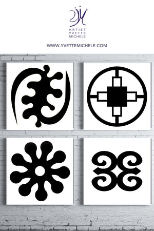 Adinkra Symbol DAME-DAME - Strategy -  Fine Art Large Canvas Print African Symbol - House of Yvette Michele 
