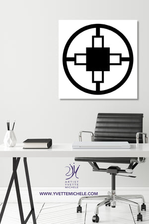 Adinkra Symbol DAME-DAME - Strategy -  Fine Art Large Canvas Print African Symbol - House of Yvette Michele 