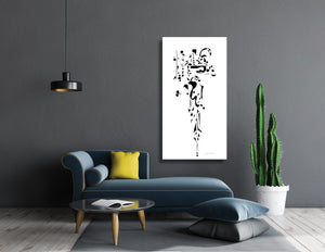 Sumerians in Silhouettes - AA2 Paradigms - Large Black and White abstract art 24 x48 - House of Yvette Michele 