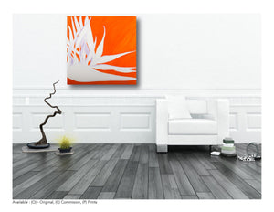 Le Fleur The Exotics "Costa's White Bird - Large Original Oil Painting - House of Yvette Michele 