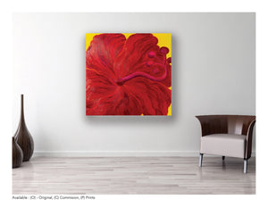 Le Fleur The Exotics "Crimsons East" - Large Original Oil Painting - House of Yvette Michele 