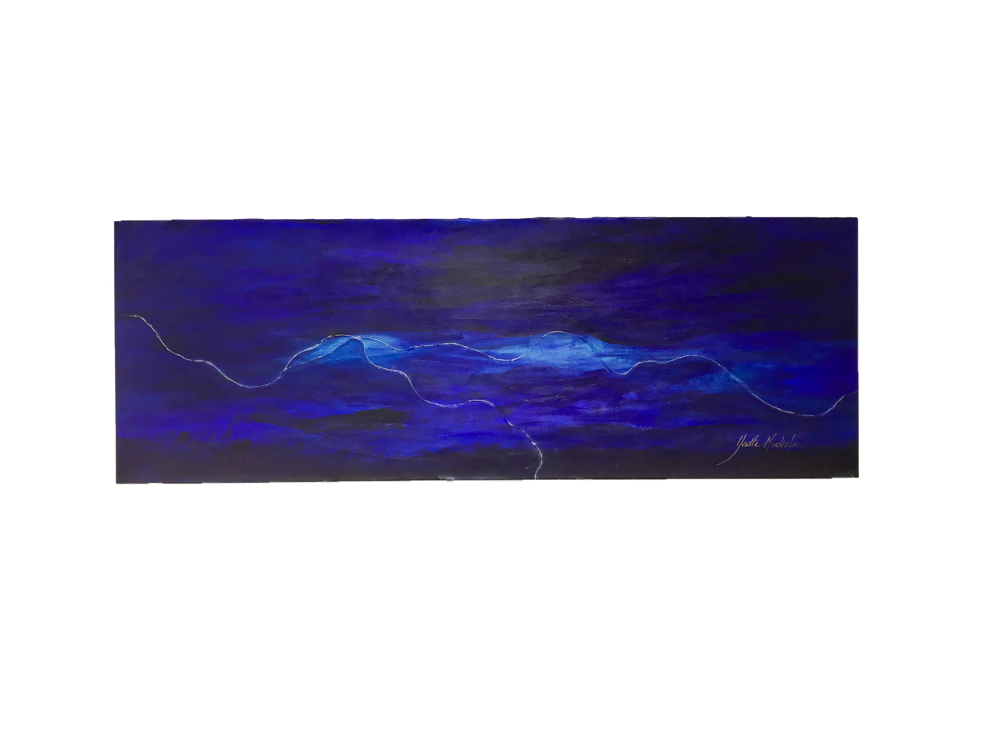 Round Midnight - Extra Large Oil Painting 2' x 6' - House of Yvette Michele 