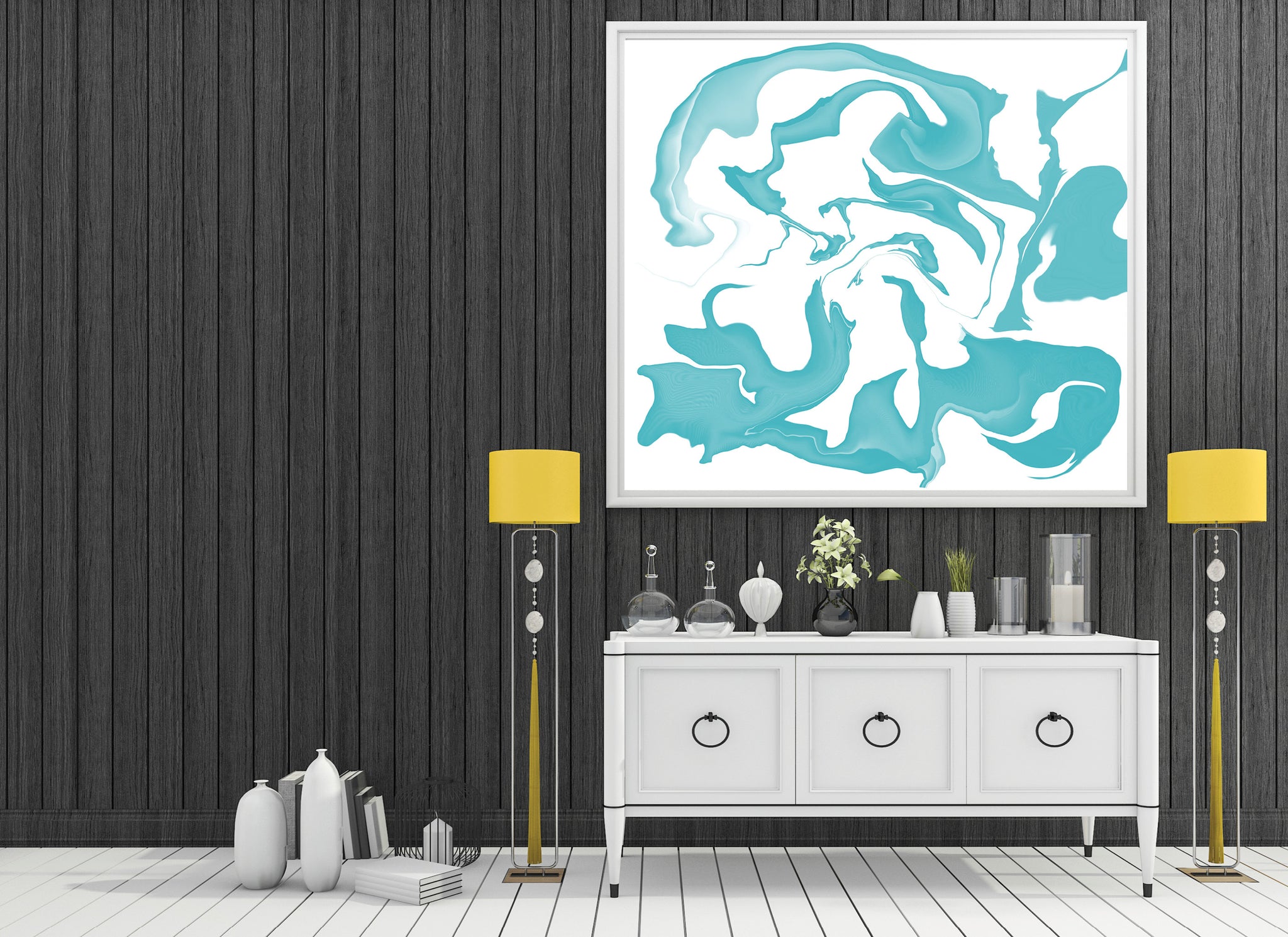 Sea Swirls - Original Art Large Print 40 x40 - House of Yvette Michele 